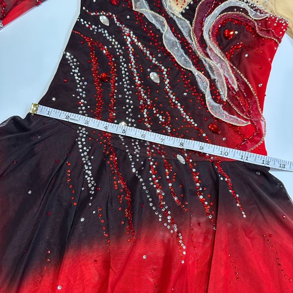 Used once Figure Skating Dress Size 12 (7~10T) with Hair Scrunchies 130~140cm - Picture 11 of 12